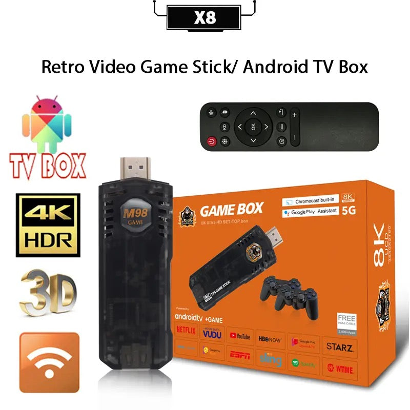 Consola de videojuegos Retro X8, mando inalámbrico Dual para PS1, Mini TV  Box HD, 4K, 10000 juegos, Arcade, para Android - AliExpress