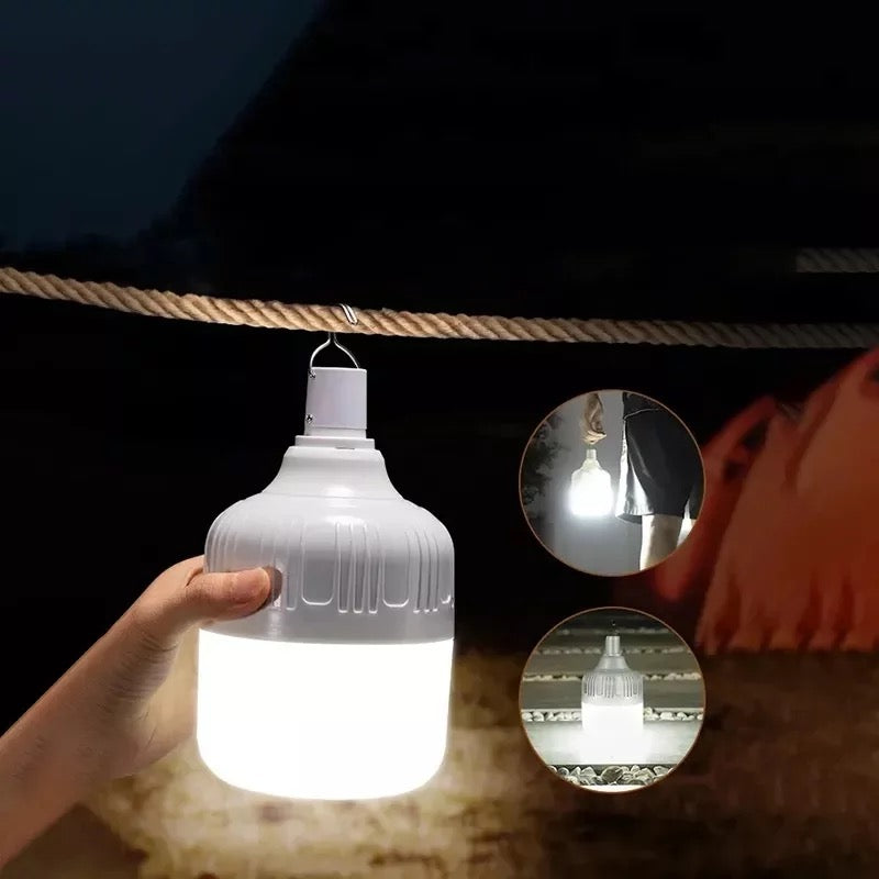 Bombilla LED portátil recargable por USB, luz para acampar al aire
