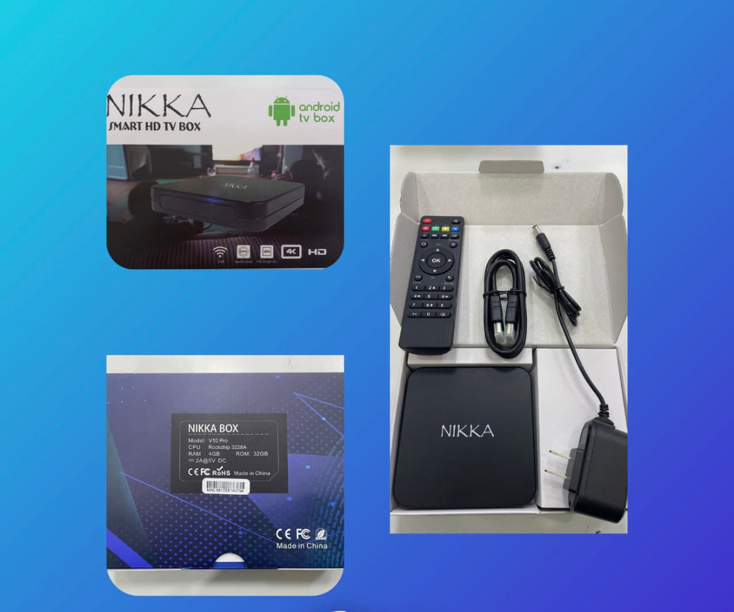 Nuevo Tv Box NIKKA SMART TV BOX 4K android Tv HD full 4GB RAM ROM32 GB –  Mychinashopstore